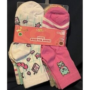 New CAPELLI S/M 8 Pair Multicolor-Print Quarter Socks